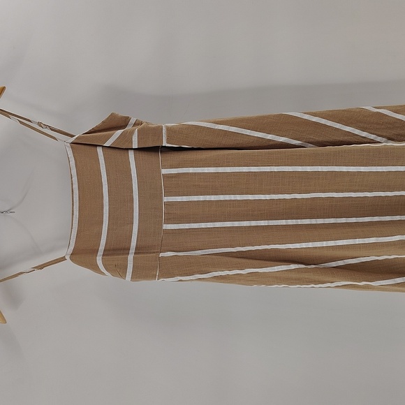PETAL & PUP Brea Maxi Dress Medium Tan And White - Picture 2 of 8